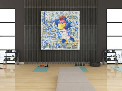 KU Jayhawk Hoopster Art: University of Kansas Basketball Sketches Canvas Print