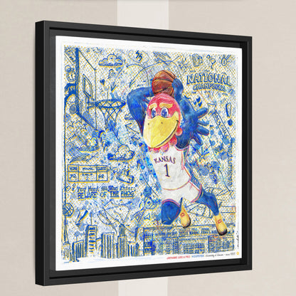KU Jayhawk Hoopster Art: University of Kansas Basketball Sketches Canvas Print