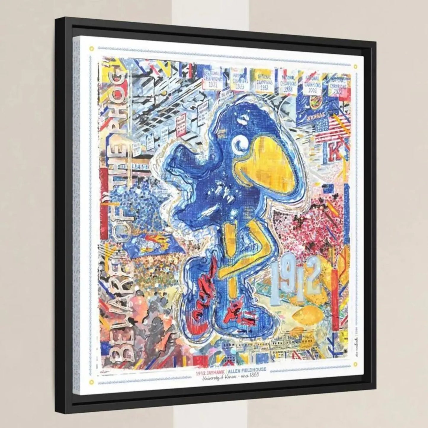 KU 1912 Jayhawk Art: Kansas University Allen Fieldhouse Canvas Print