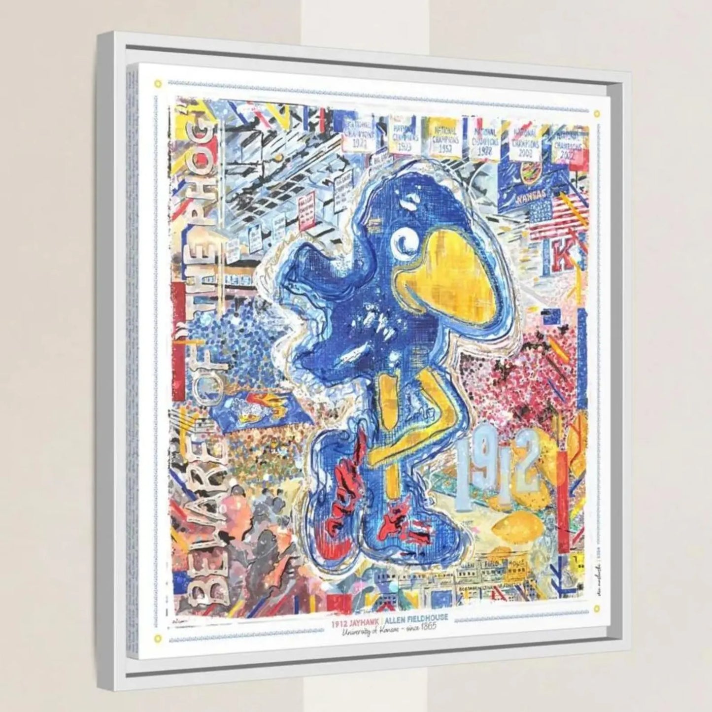 KU 1912 Jayhawk Art: Kansas University Allen Fieldhouse Canvas Print