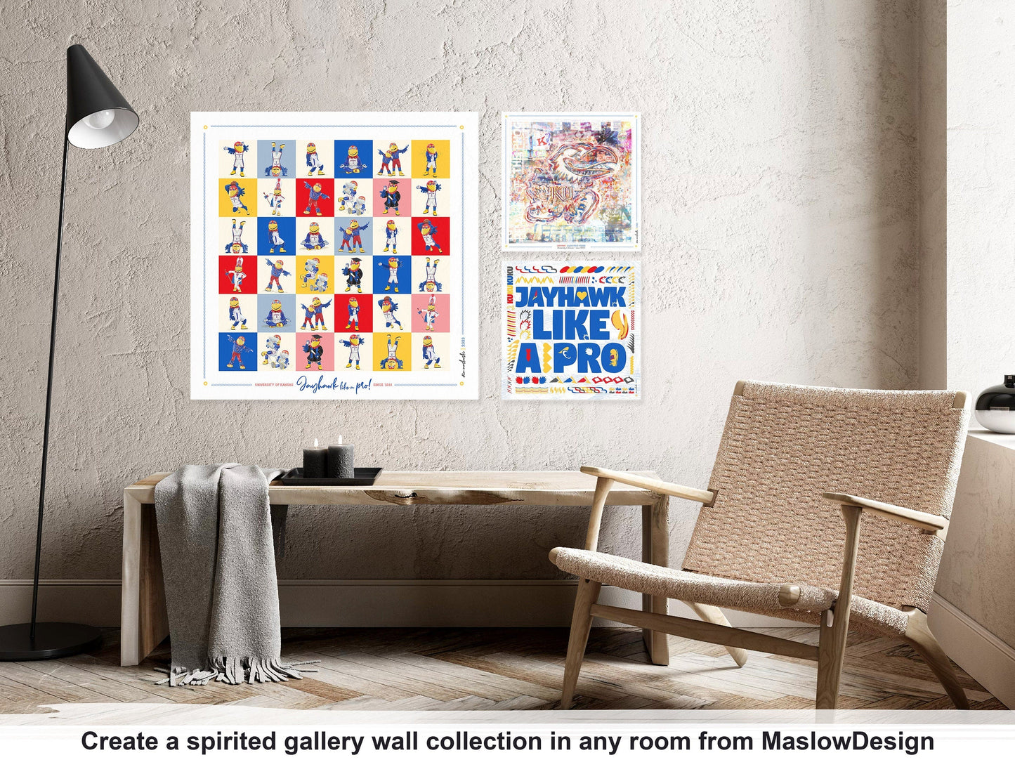 Jayhawk like a Pro | Pattern | Pop Art | Kansas | KU | Canvas Print | No frame Needed