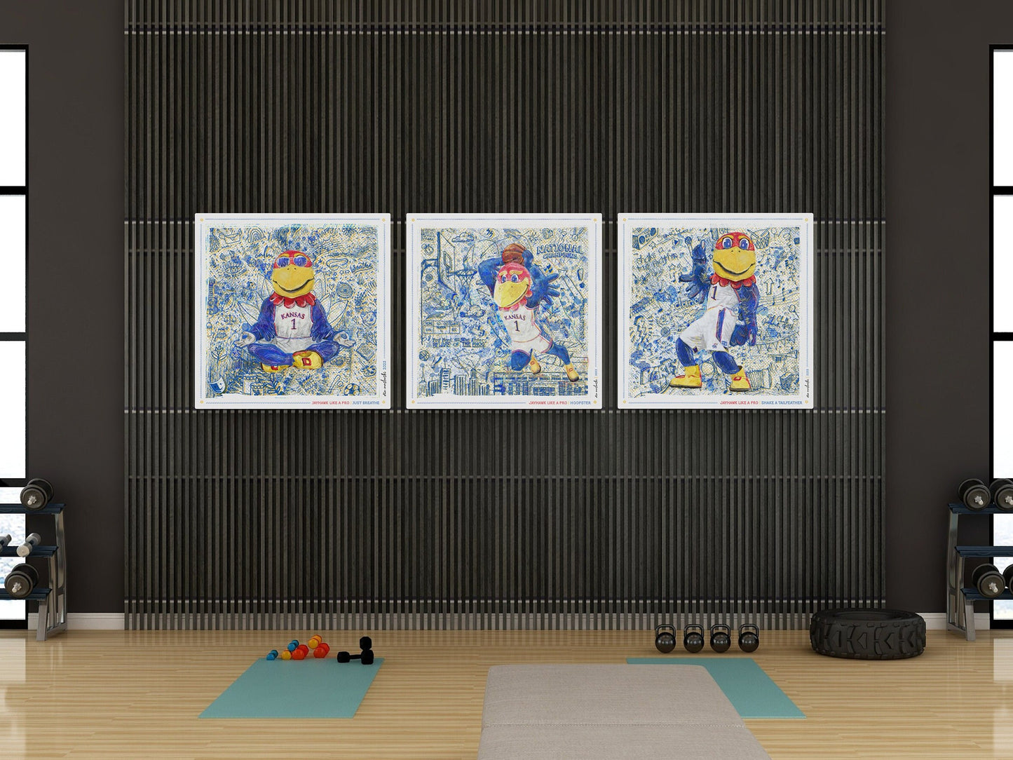 KU Jayhawk Shake-a-Tailfeather Art: University of Kansas Dance Sketches Canvas Print