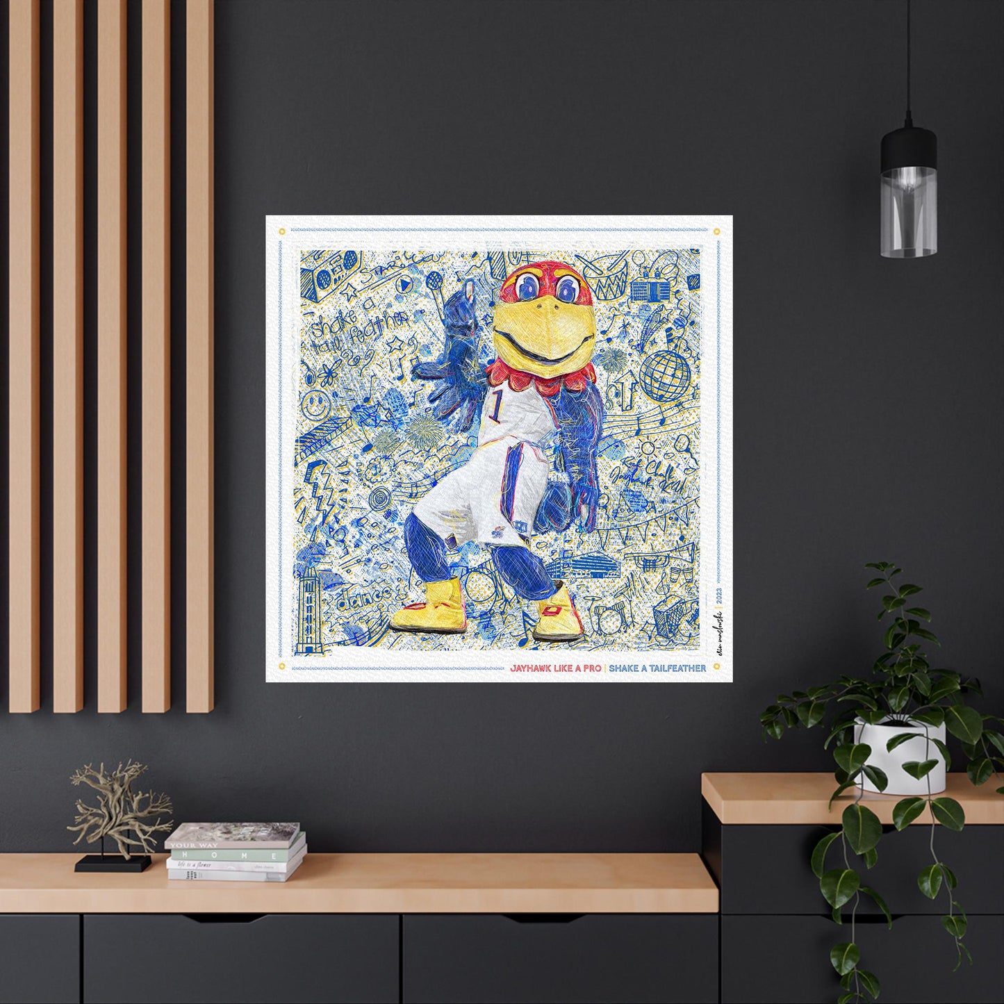 KU Jayhawk Shake-a-Tailfeather Art: University of Kansas Dance Sketches Canvas Print