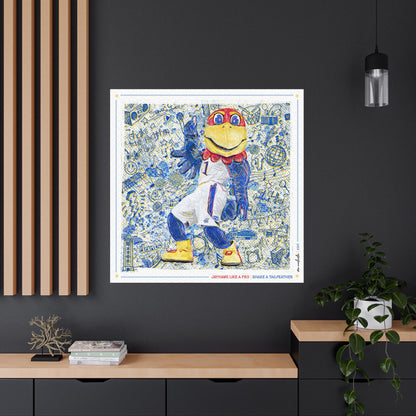 KU Jayhawk Shake-a-Tailfeather Art: University of Kansas Dance Sketches Canvas Print