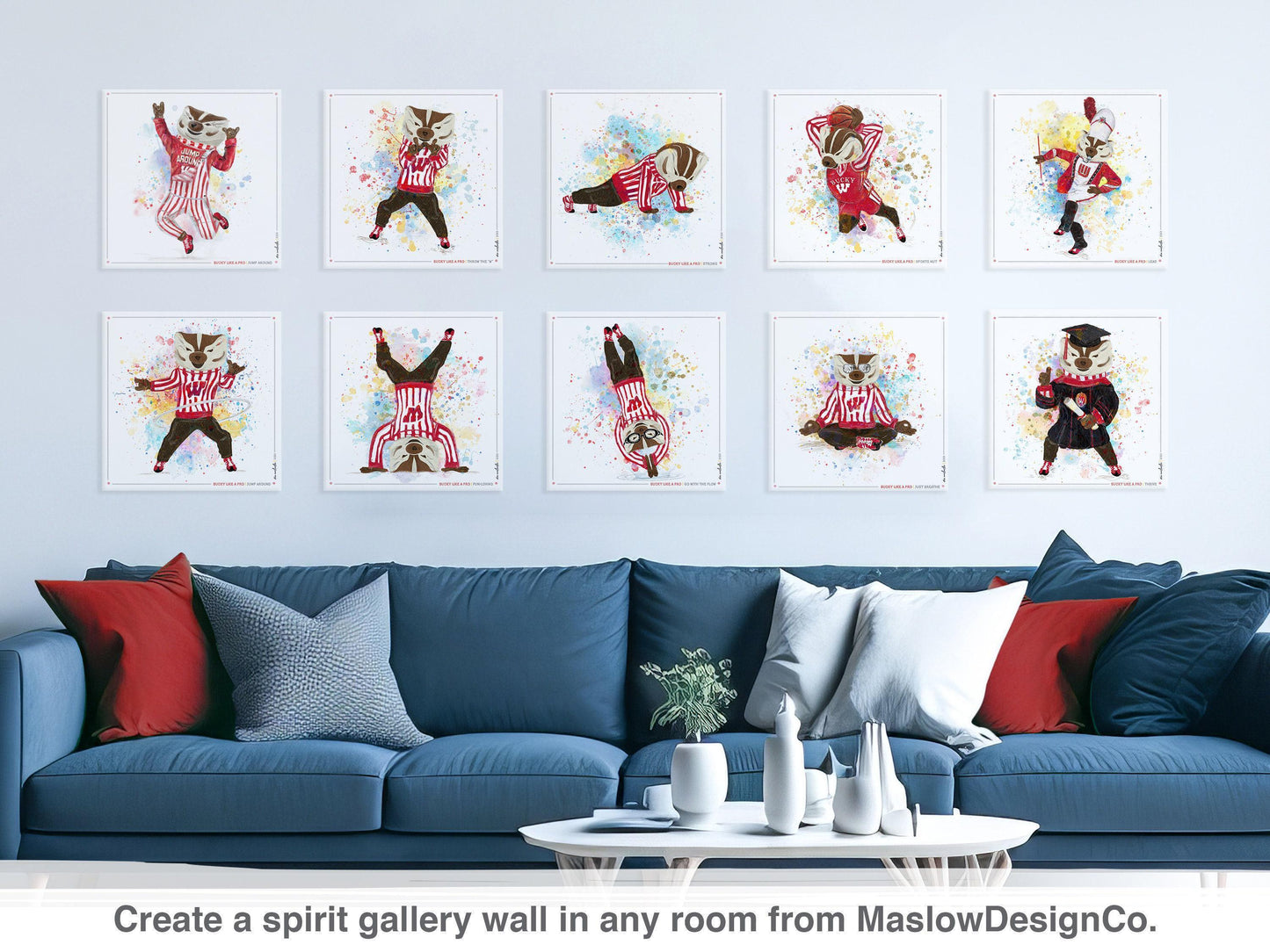 UW Bucky Badger Drum Major Art: Wisconsin Band Lead Bascom Hall Parade Canvas Print