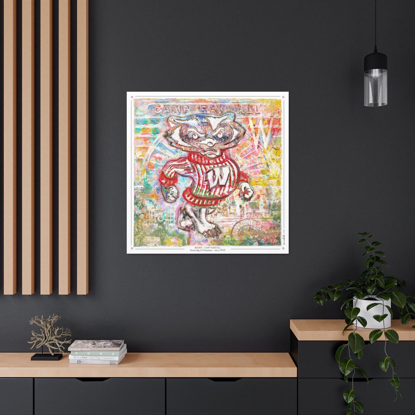 UW Bucky Badger Camp Abstract Art: Wisconsin Canvas Print