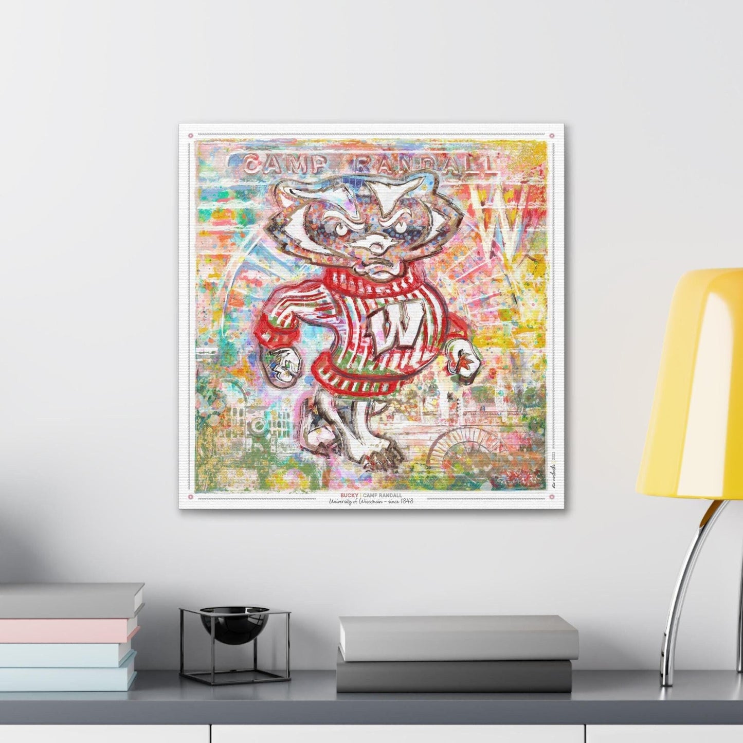 UW Bucky Badger Camp Abstract Art: Wisconsin Canvas Print