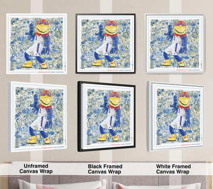 KU Jayhawk Shake-a-Tailfeather Art: University of Kansas Dance Sketches Canvas Print