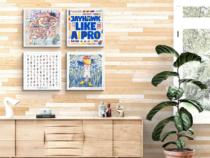 KU Jayhawk like a Pro Word Art: Kansas Canvas Print