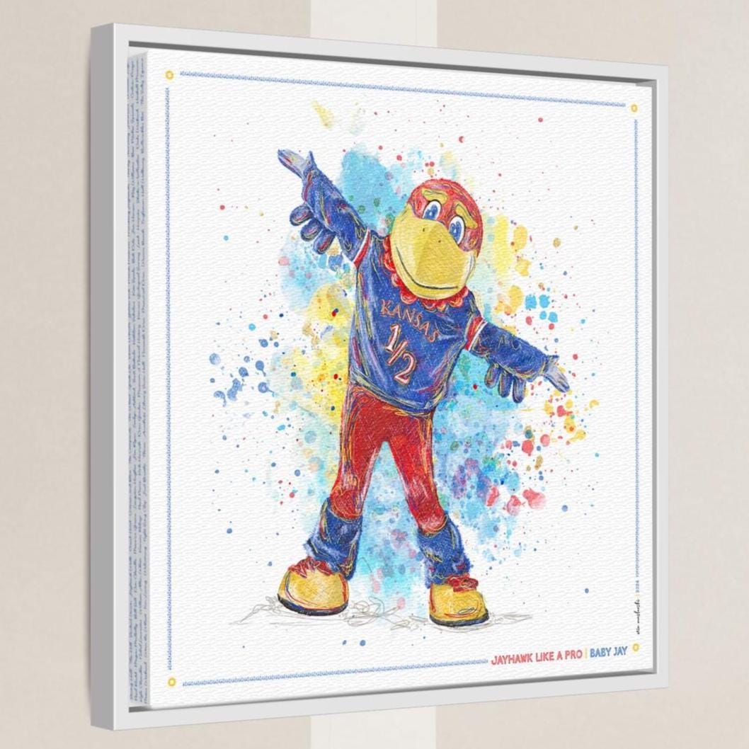 KU Jayhawk Baby Jay Art: University of Kansas Canvas Print