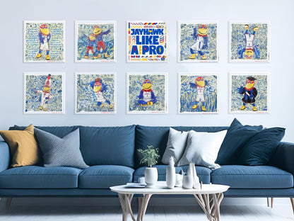 KU Jayhawk like a Pro Word Art: Kansas Canvas Print