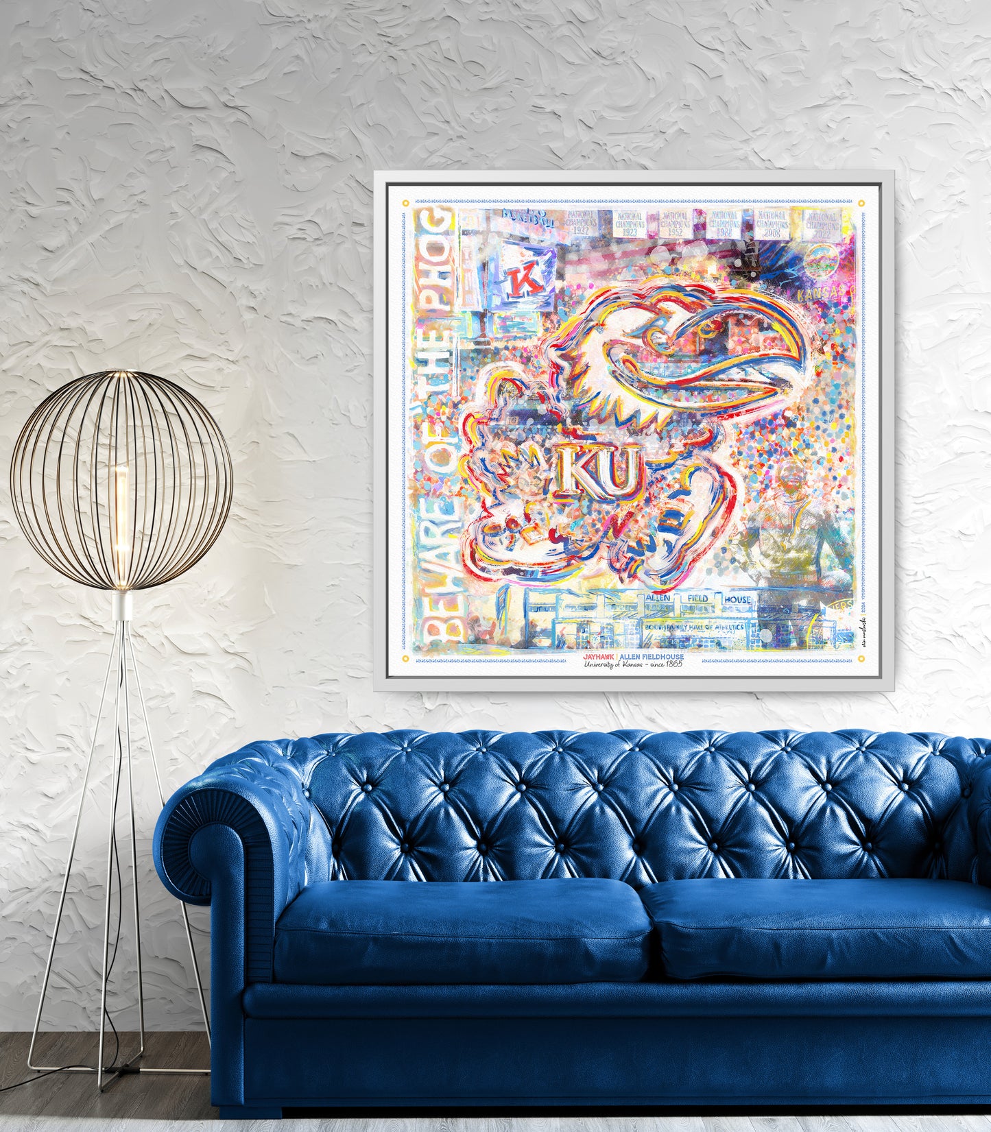 KU Jayhawk Allen Fieldhouse Art: University of Kansas Canvas Print