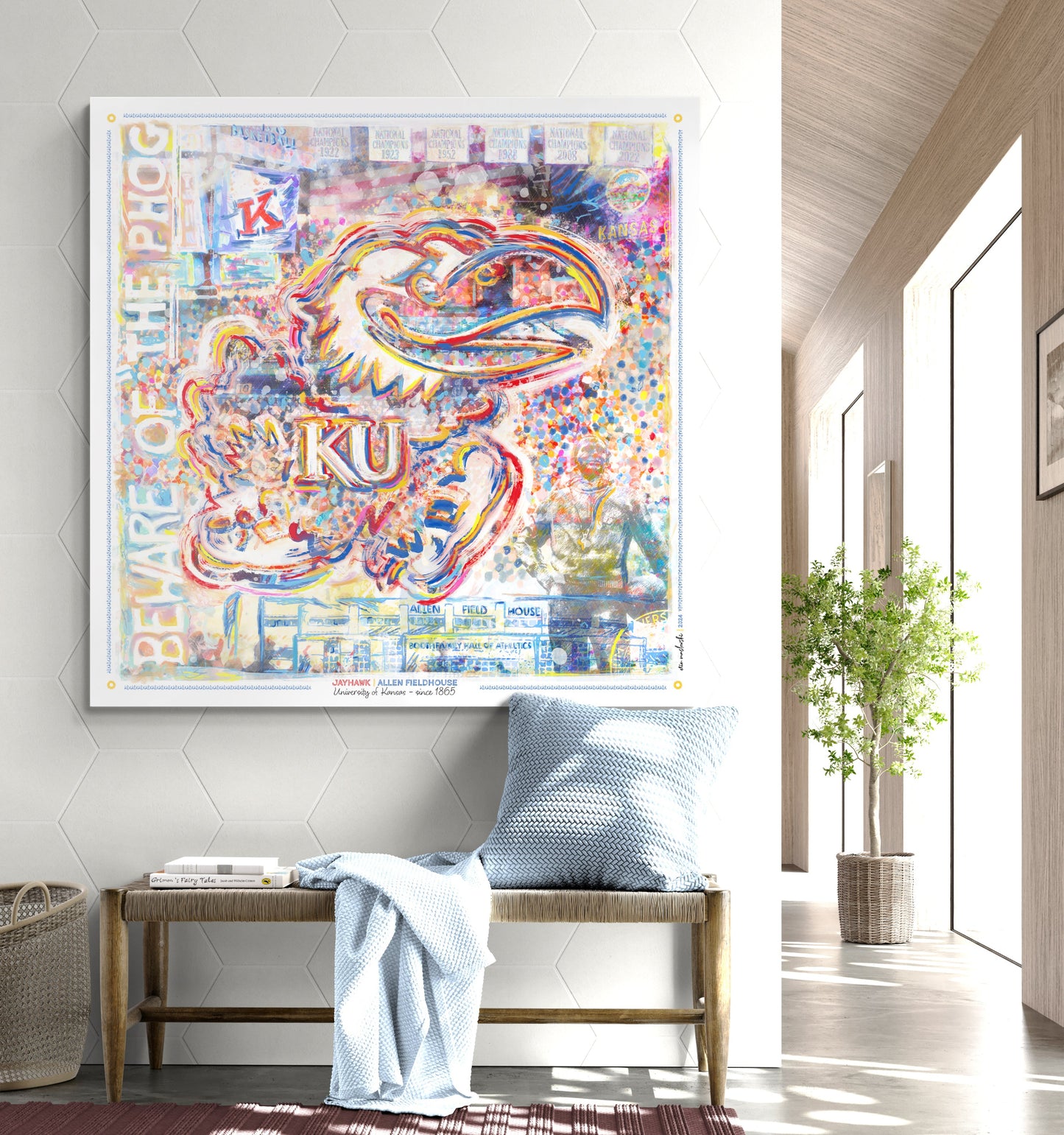 KU Jayhawk Allen Fieldhouse Art: University of Kansas Canvas Print