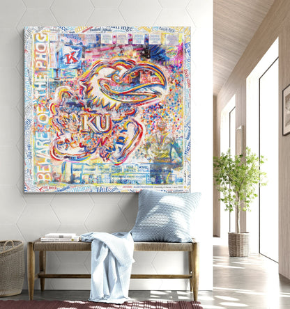 KU Jayhawk Allen Fieldhouse Art: University of Kansas Canvas Print