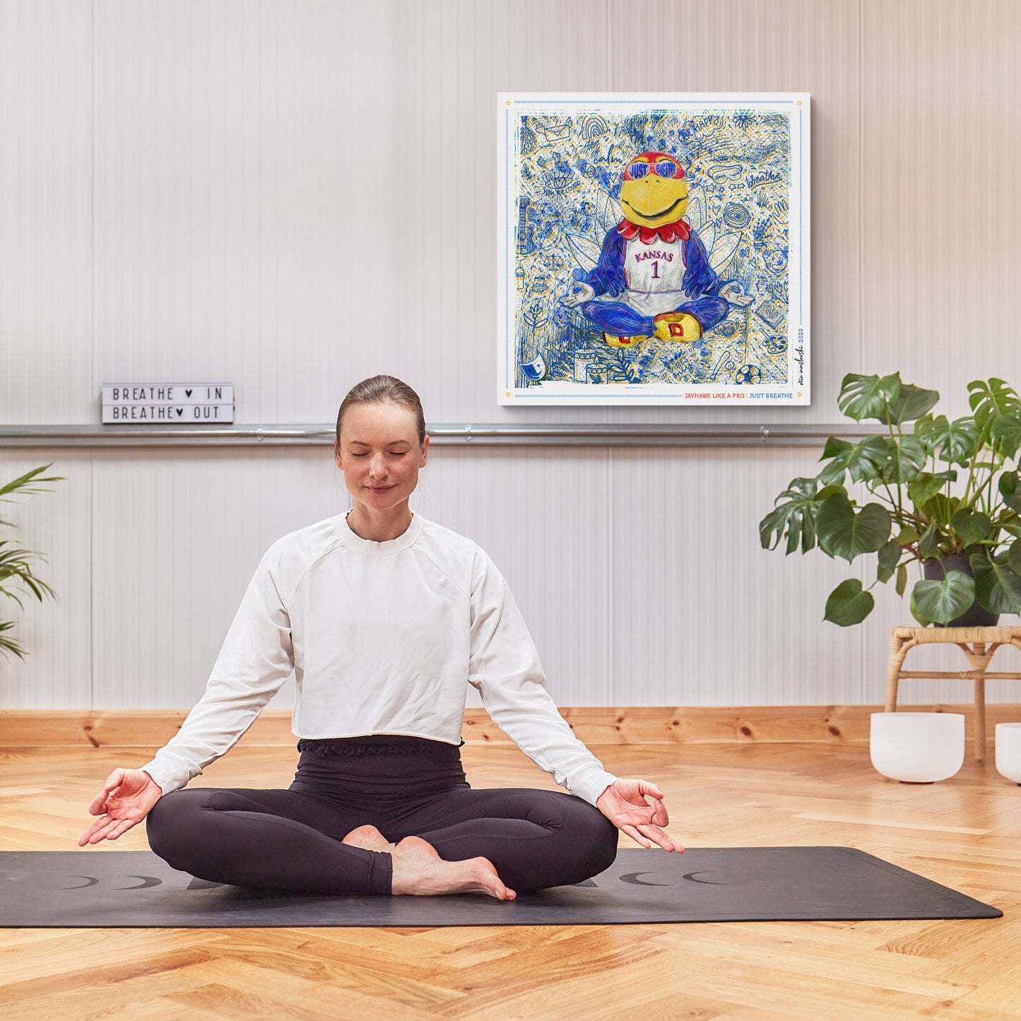 Jayhawk like a Pro | Just Breathe | KU Blue Sketches | Kansas | Yoga | Meditation