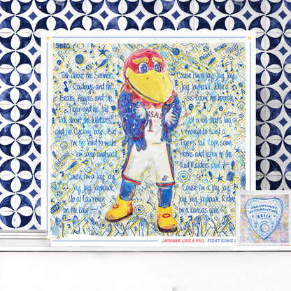 KU Jayhawk Fight Song Clap Art: Kansas University Sketches Canvas Print