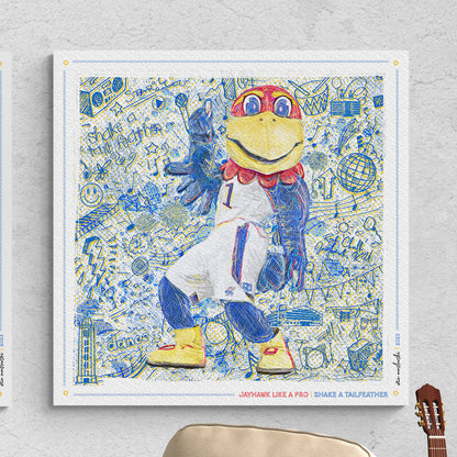 KU Jayhawk Shake-a-Tailfeather Art: University of Kansas Dance Sketches Canvas Print