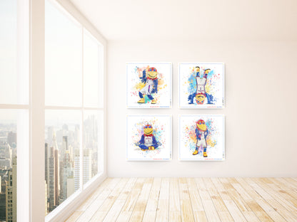 KU Jayhawk Shake-a-Tailfeather Art: University of Kansas Dance Splatter Canvas Print