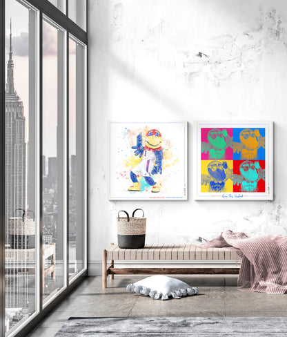 KU Jayhawk Shake-a-Tailfeather Art: University of Kansas Dance Splatter Canvas Print