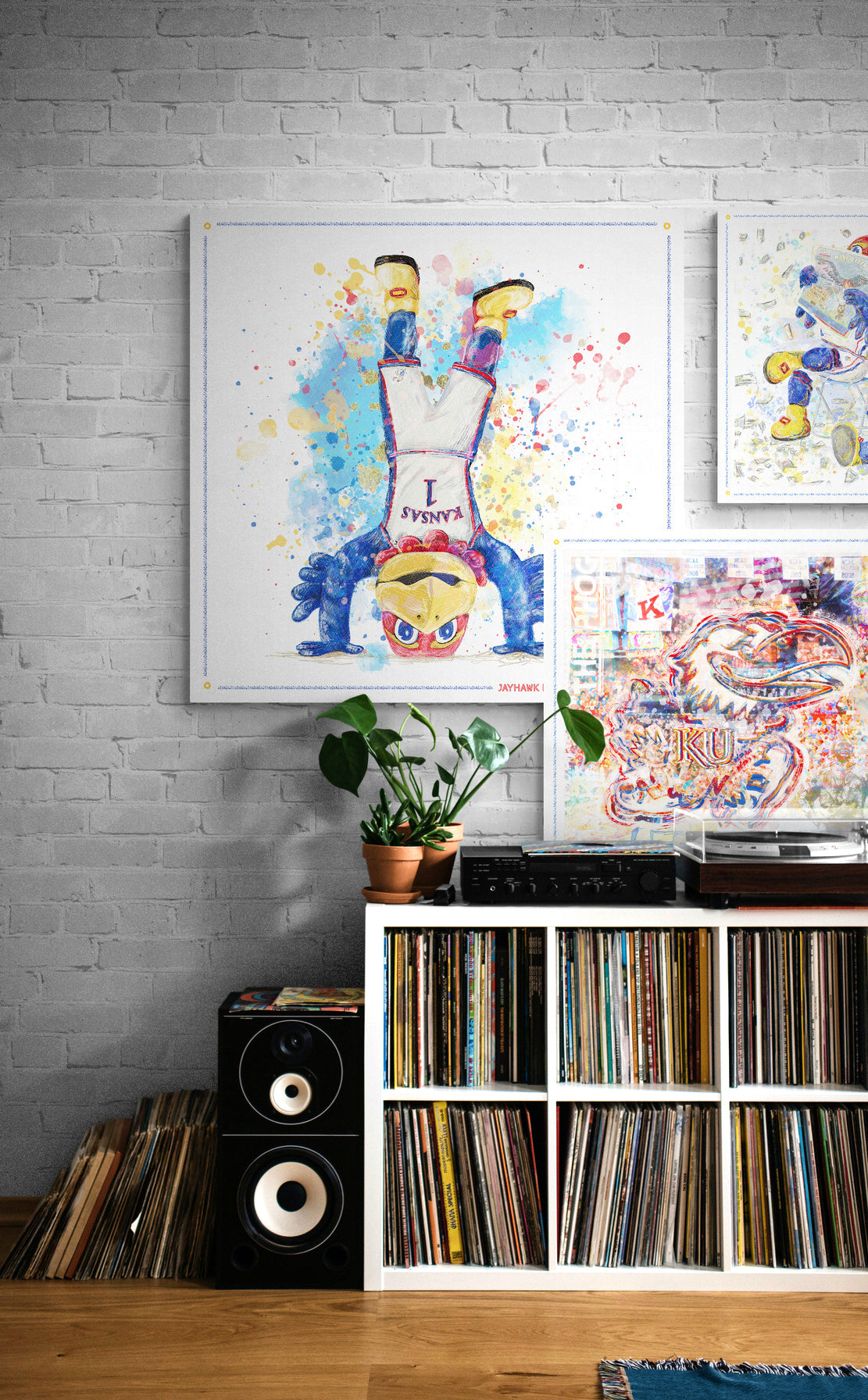 Jayhawk | Allen Fieldhouse | Kansas Art | University of Kansas Artwork | KU decor | Abstract Kansas Jayhawk Art | Basketball | Canvas Print | No Frame Needed