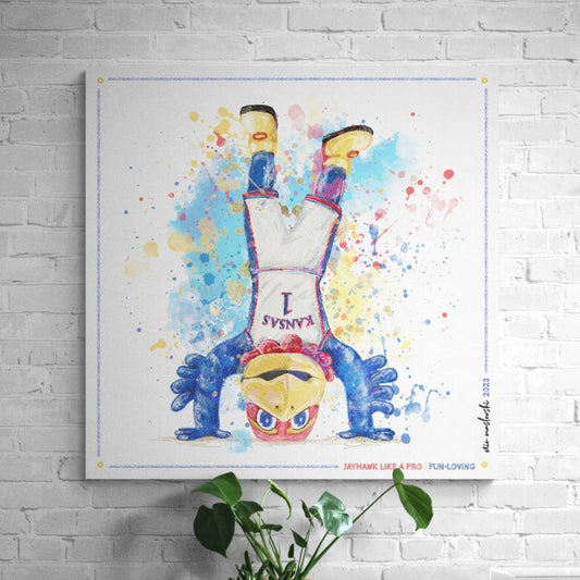 Jayhawk like a Pro | Fun-Loving | KU | Headstand | Canvas | No Frame Needed