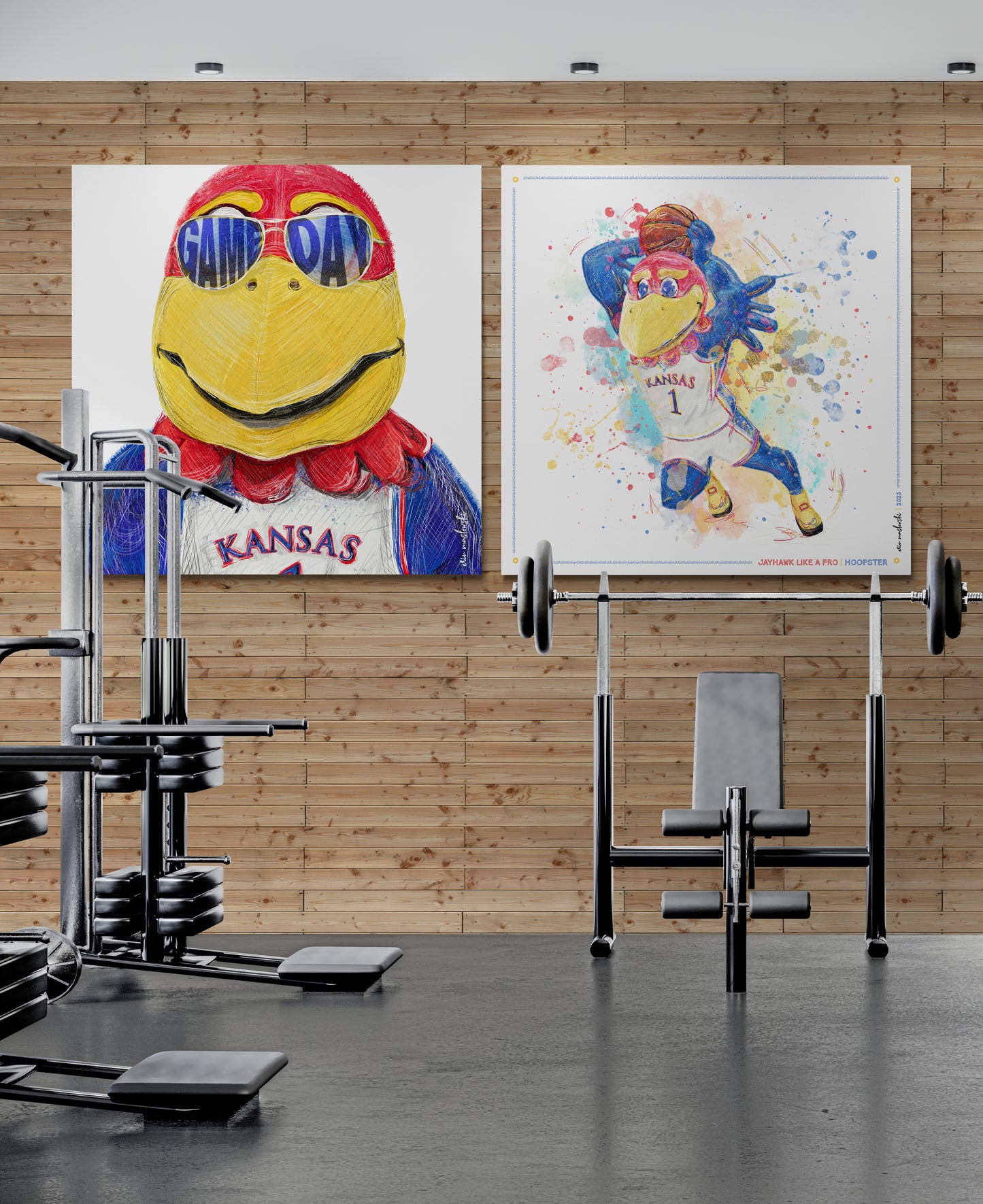 Jayhawk | Game Day | KU Art | Kansas Mascot | KU Gift | Sunglasses | Canvas Print | No Frame Needed