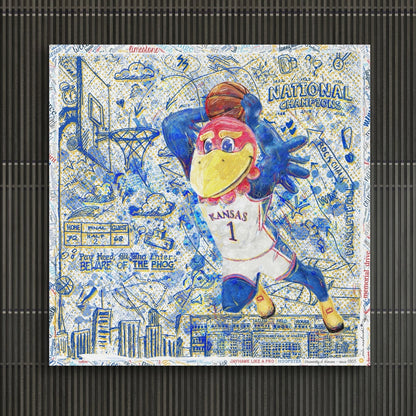 KU Jayhawk Hoopster Art: University of Kansas Basketball Sketches Canvas Print