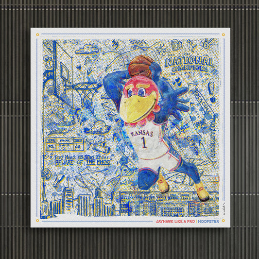 KU Jayhawk Hoopster Art: University of Kansas Basketball Sketches Canvas Print