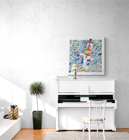 KU Jayhawk Lead Art: University of Kansas Drum Major Sketches Canvas Print