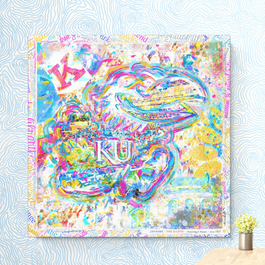KU Jayhawk Art: Kansas Memorial Stadium Canvas Print
