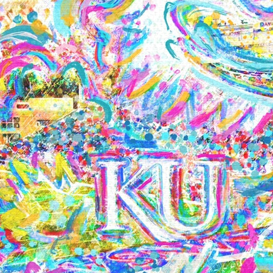 KU Jayhawk Art: Kansas Memorial Stadium Canvas Print