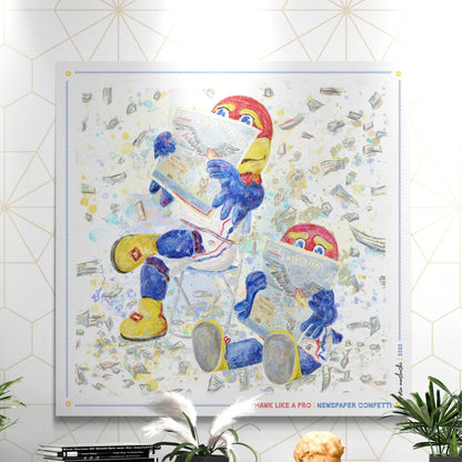 KU Jayhawk Newspaper Confetti Art: Kansas University Canvas Print