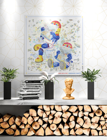 KU Jayhawk Newspaper Confetti Art: Kansas University Canvas Print