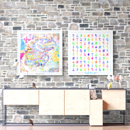 KU Jayhawk Pattern Art: Kansas Bright Canvas Print