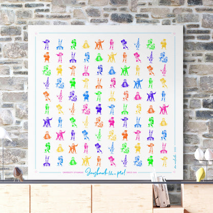KU Jayhawk Pattern Art: Kansas Bright Canvas Print