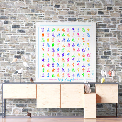 KU Jayhawk Pattern Art: Kansas Bright Canvas Print