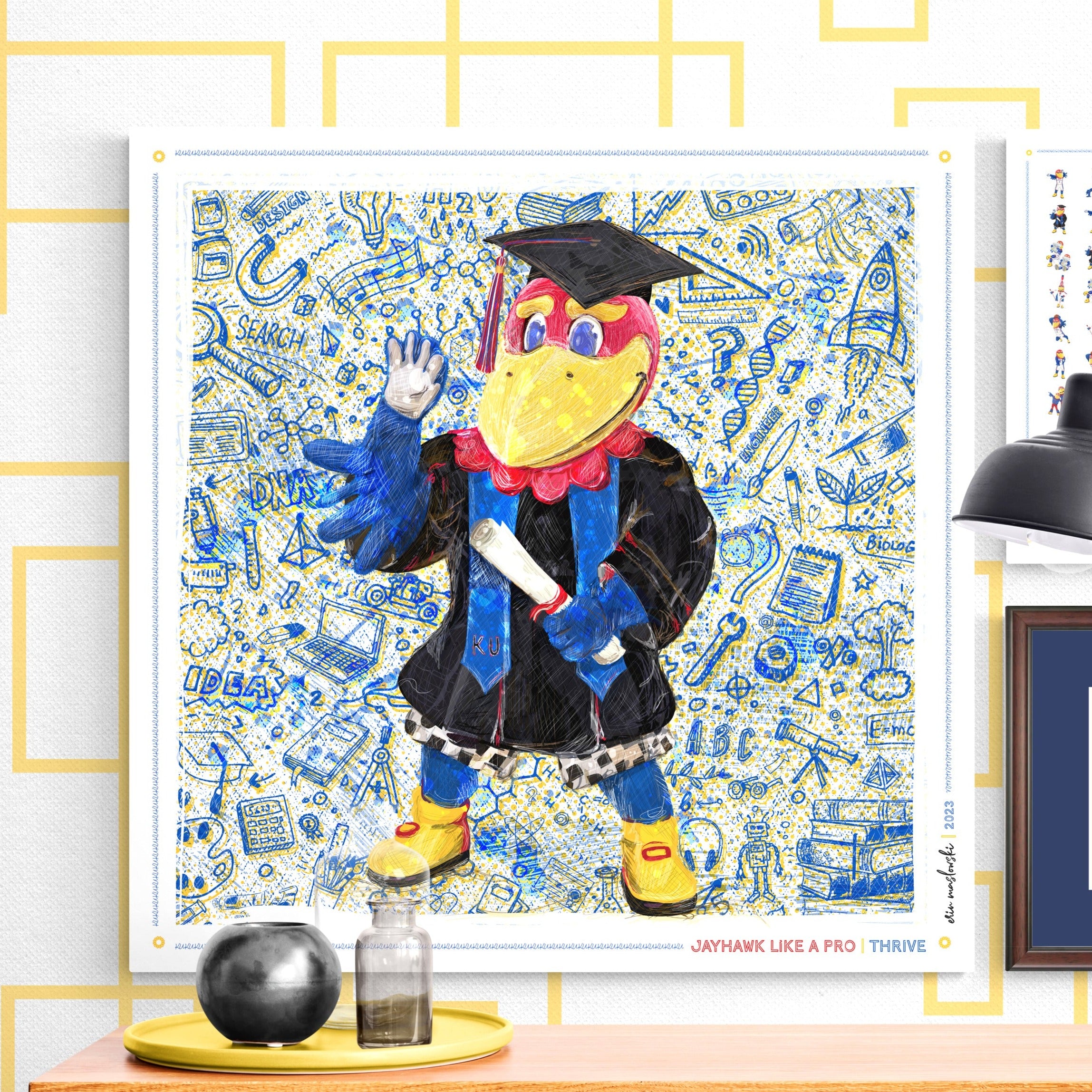 KU Jayhawk Canvas Print | MaslowDesignCo Graduation Art