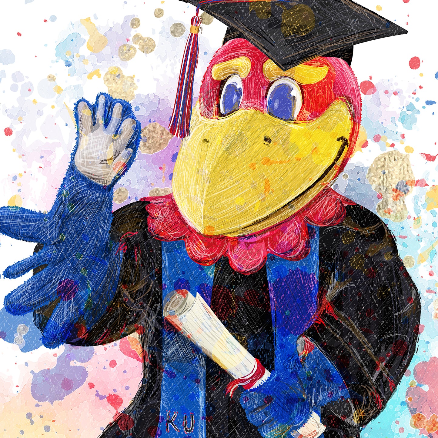 Jayhawk like a Pro | Thrive | KU Graduation | Kansas | Canvas Print | No Frame Needed