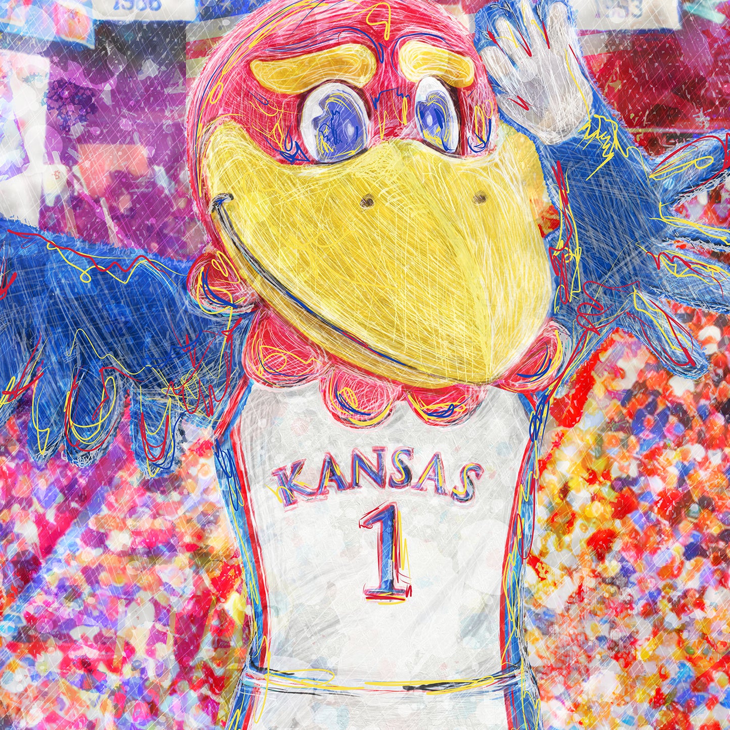 Jayhawk like a Pro | Wave the Wheat | Allen Fieldhouse | Kansas Basketball | KU | Canvas Print | No Frame Needed