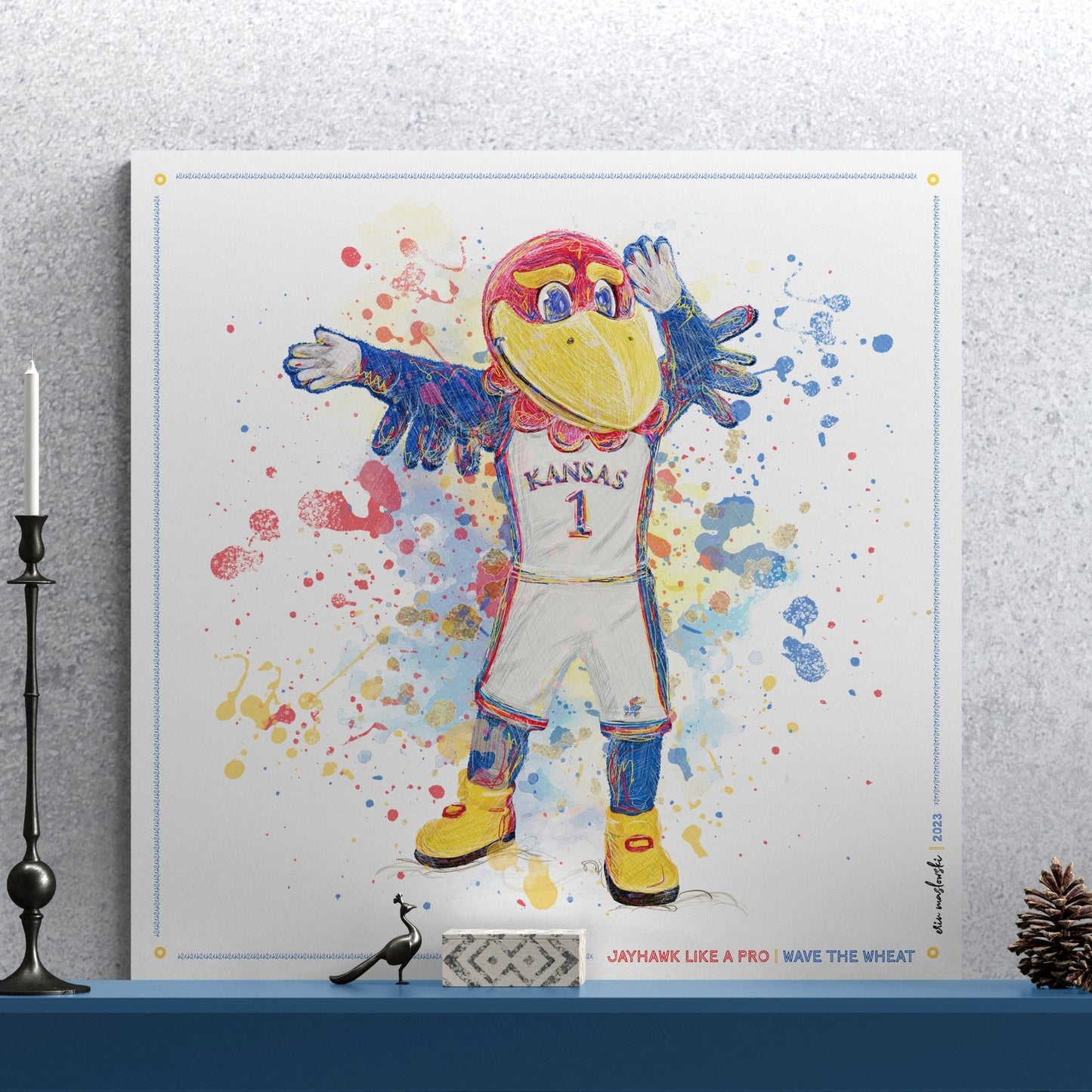 Jayhawk like a Pro | Wave the Wheat | Kansas | KU | Canvas Print | No Frame Needed