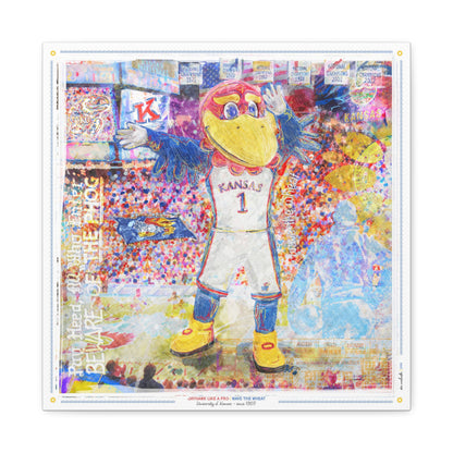 KU Jayhawk Wave the Wheat Art: University of Kansas Allen Fieldhouse Canvas Print