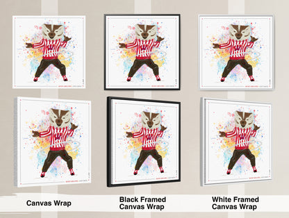 UW Bucky Badger Just Dance Art: Wisconsin Hula Hoop Canvas Print
