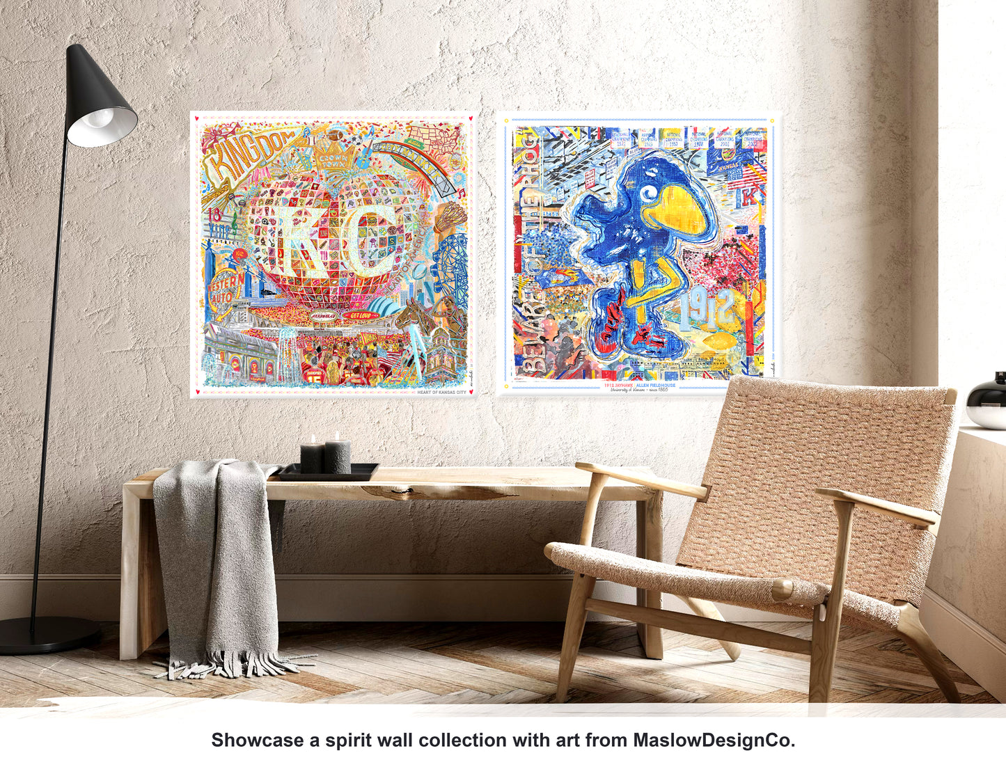 Heart of Kansas City Art: KC Landmarks, Chiefs, Crown Town Canvas Print