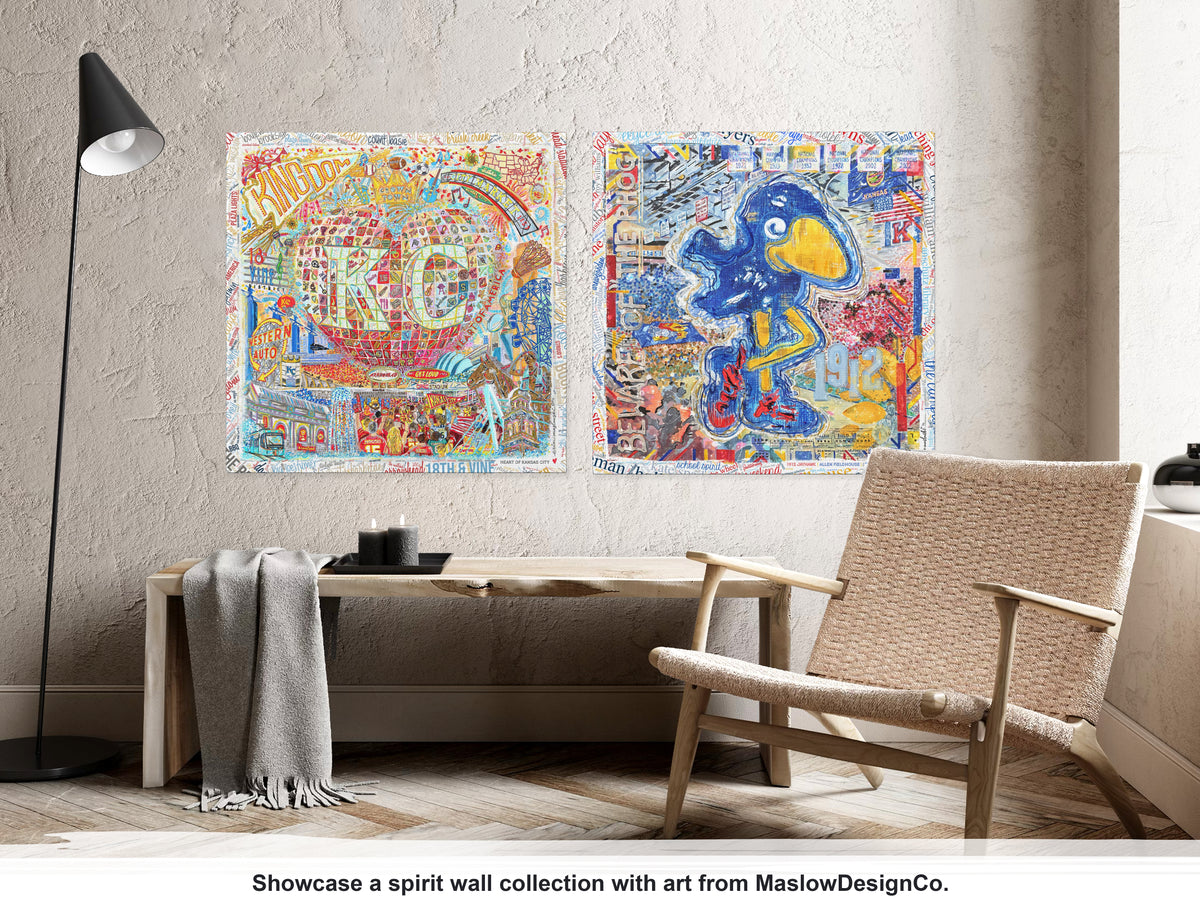 Heart of Kansas City Art: KC Landmarks, Chiefs, Crown Town Canvas Print