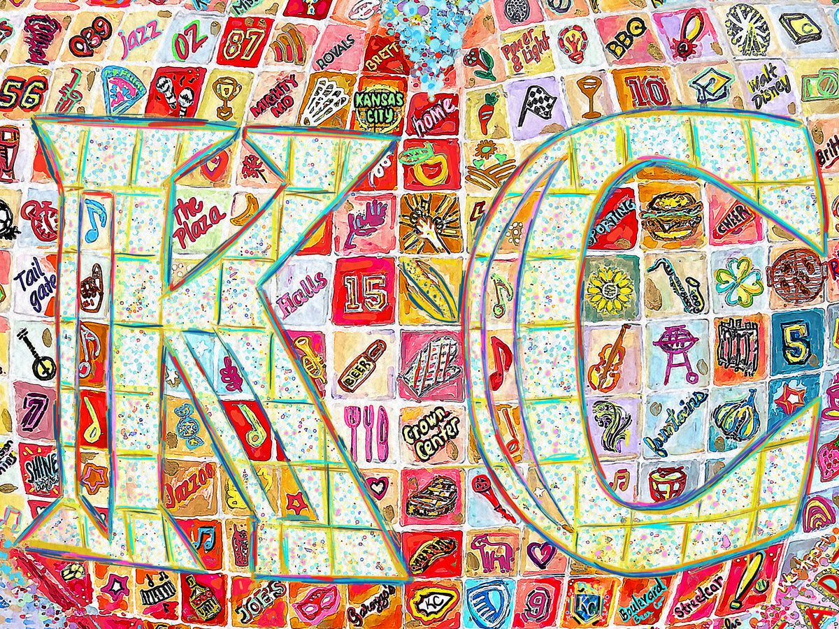 Heart of Kansas City Art: KC Landmarks, Chiefs, Crown Town Canvas Print