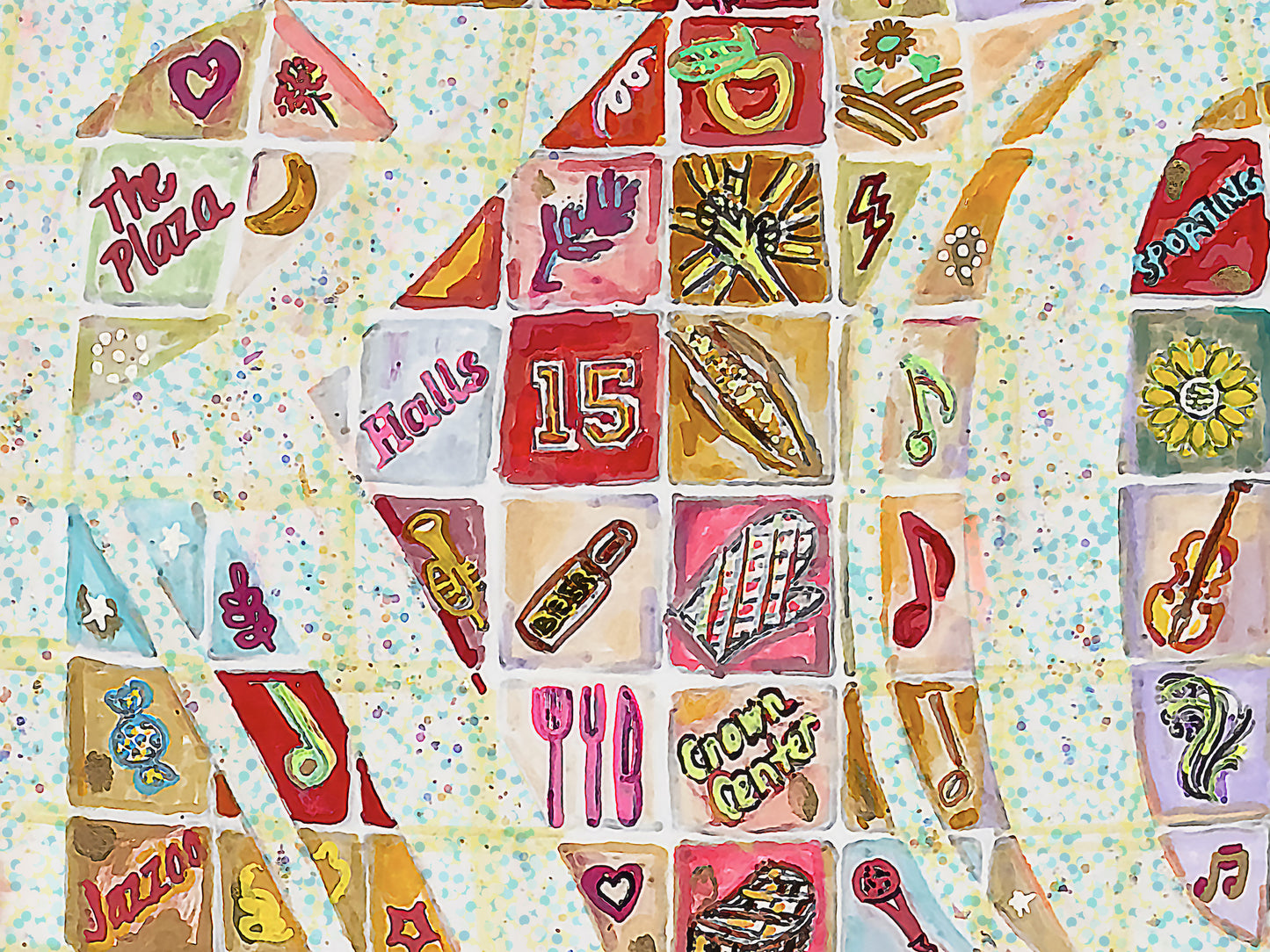 Heart of Kansas City Art: KC Landmarks, Chiefs, Crown Town Canvas Print