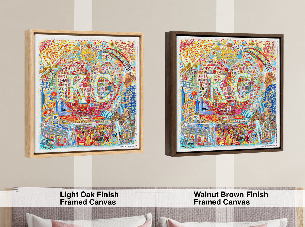 Heart of Kansas City Art: KC Landmarks, Chiefs, Crown Town Canvas Print