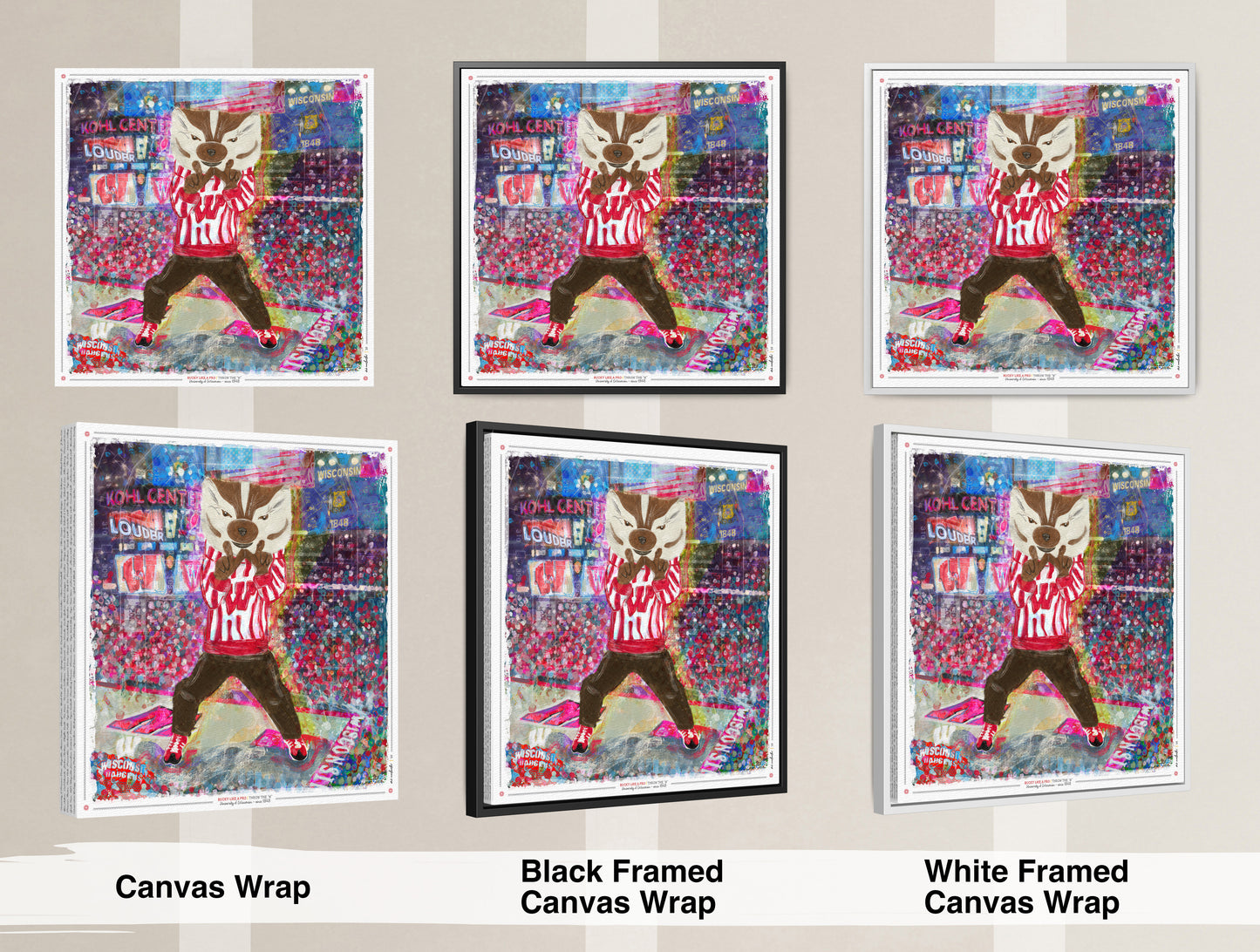 UW Bucky Badger Kohl Center Art: Wisconsin Canvas Print