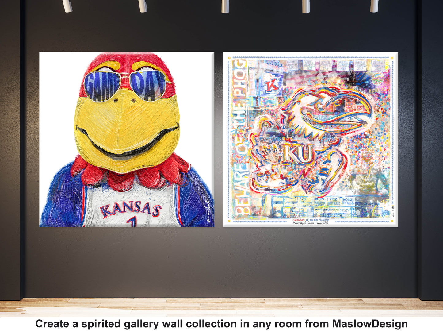 KU Jayhawk Allen Fieldhouse Art: University of Kansas Canvas Print
