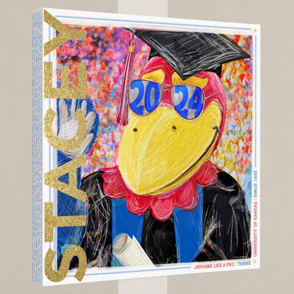 KU Personalized Kansas Jayhawks Graduation Canvas Print: Student Art Gift